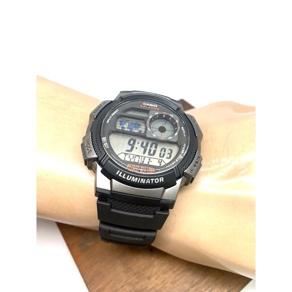 Casio Men's Watch AE1000W Black Resin Digital Quartz Sport World Time 3198 - Picture 5 of 14